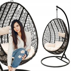 Fotoliu-cocon Jumi Mateo (Black/Beige) Thumb