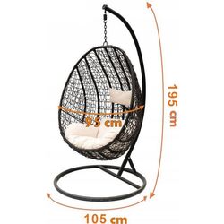 Fotoliu-cocon Jumi Mateo (Black/Beige) Thumb