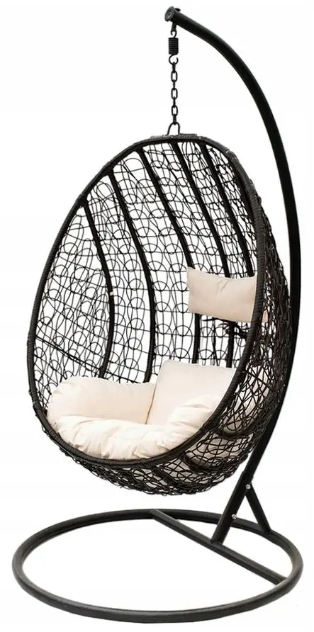 Fotoliu-cocon Jumi Mateo (Black/Beige)