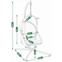 Fotoliu suspendat Jumi OM-258839 (Black) Thumb