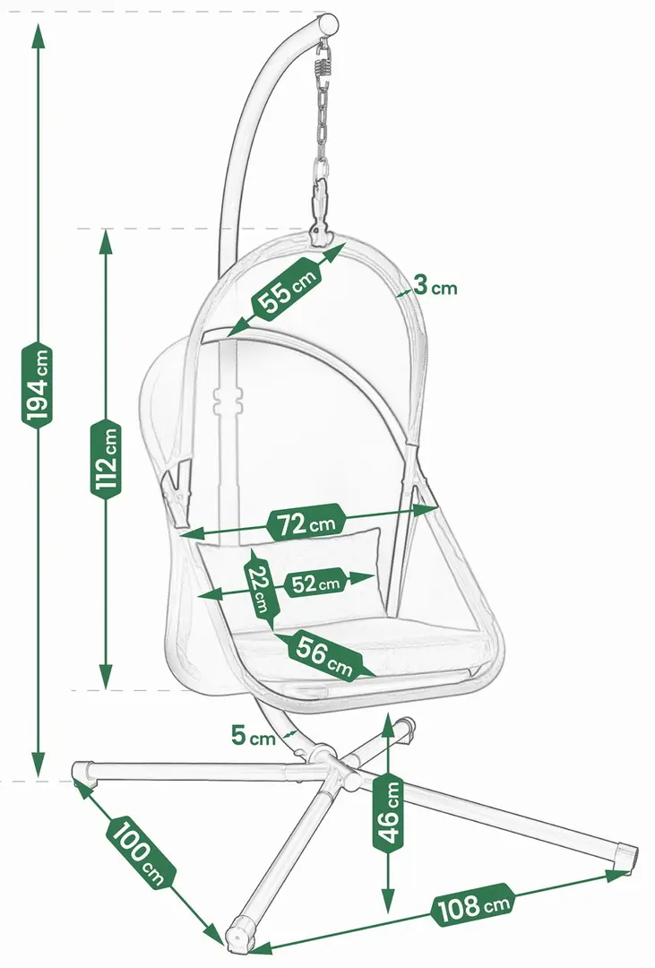 Fotoliu suspendat Jumi OM-258839 (Black)