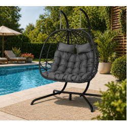 Fotoliu-cocon Lean 30648 (Black/Grey)