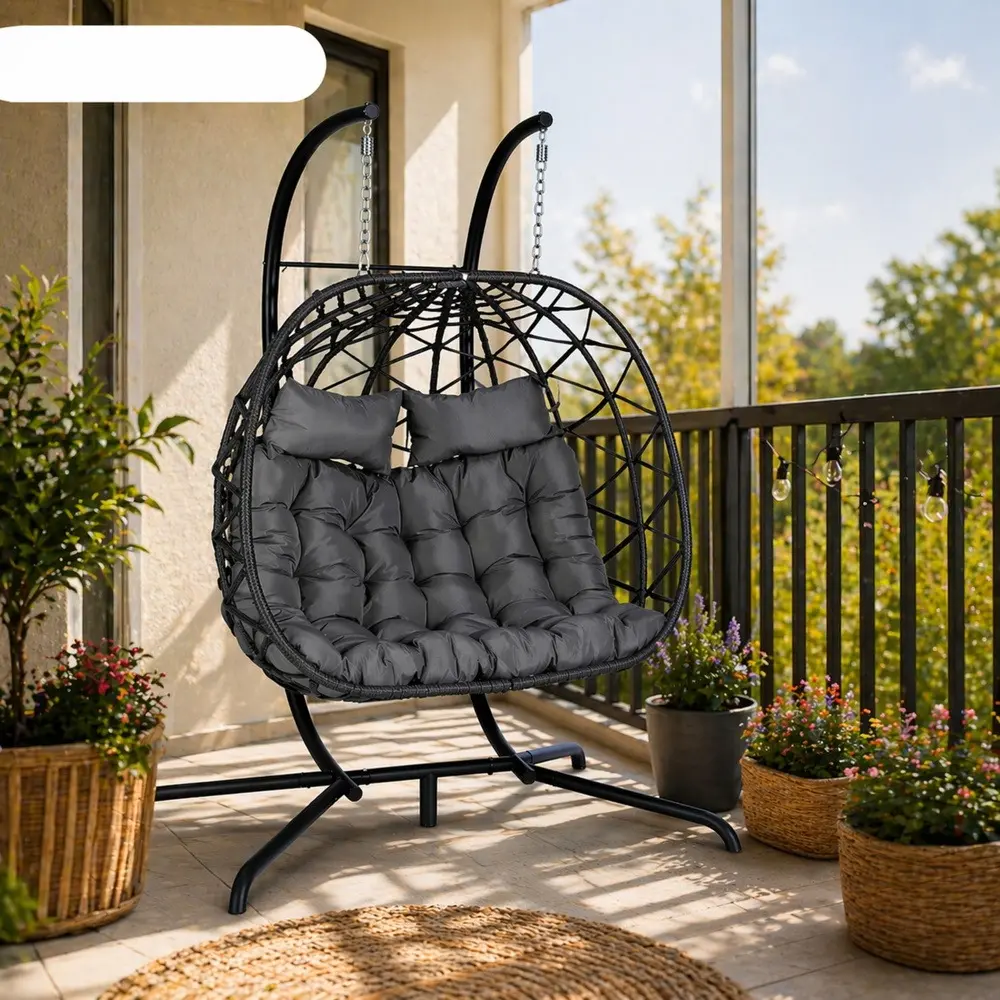 Fotoliu-cocon Lean 30648 (Black/Grey) - 10