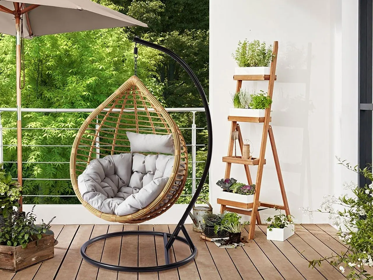 Кресло-кокон Mirjan24 Cykoria/Bali (Natural/Black/Gray) - 5