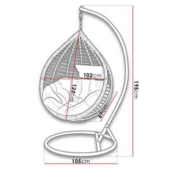 Кресло-кокон Mirjan24 Cykoria/Bali (Natural/Black/Gray) Thumb