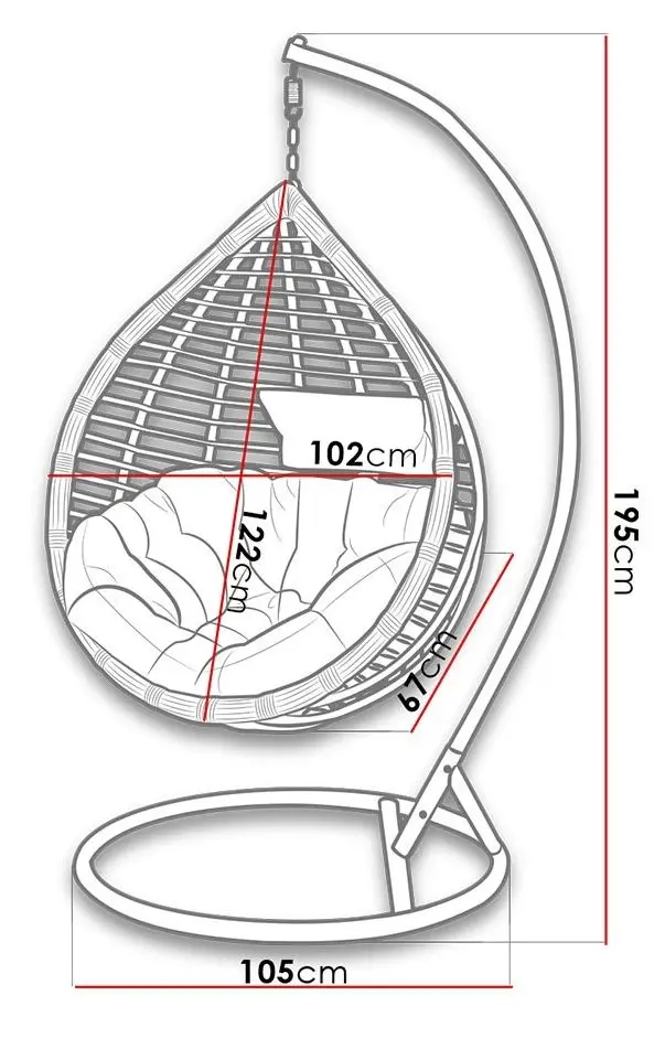 Кресло-кокон Mirjan24 Cykoria/Bali (Natural/Black/Gray) - 6