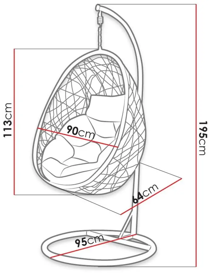 Fotoliu-cocon Mirjan24 Musarika/Fogo (Black/Cream) - 6