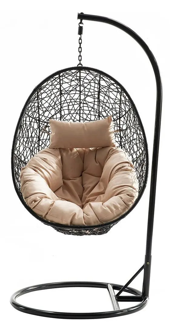 Fotoliu-cocon Mirjan24 Musarika/Fogo (Black/Cream)