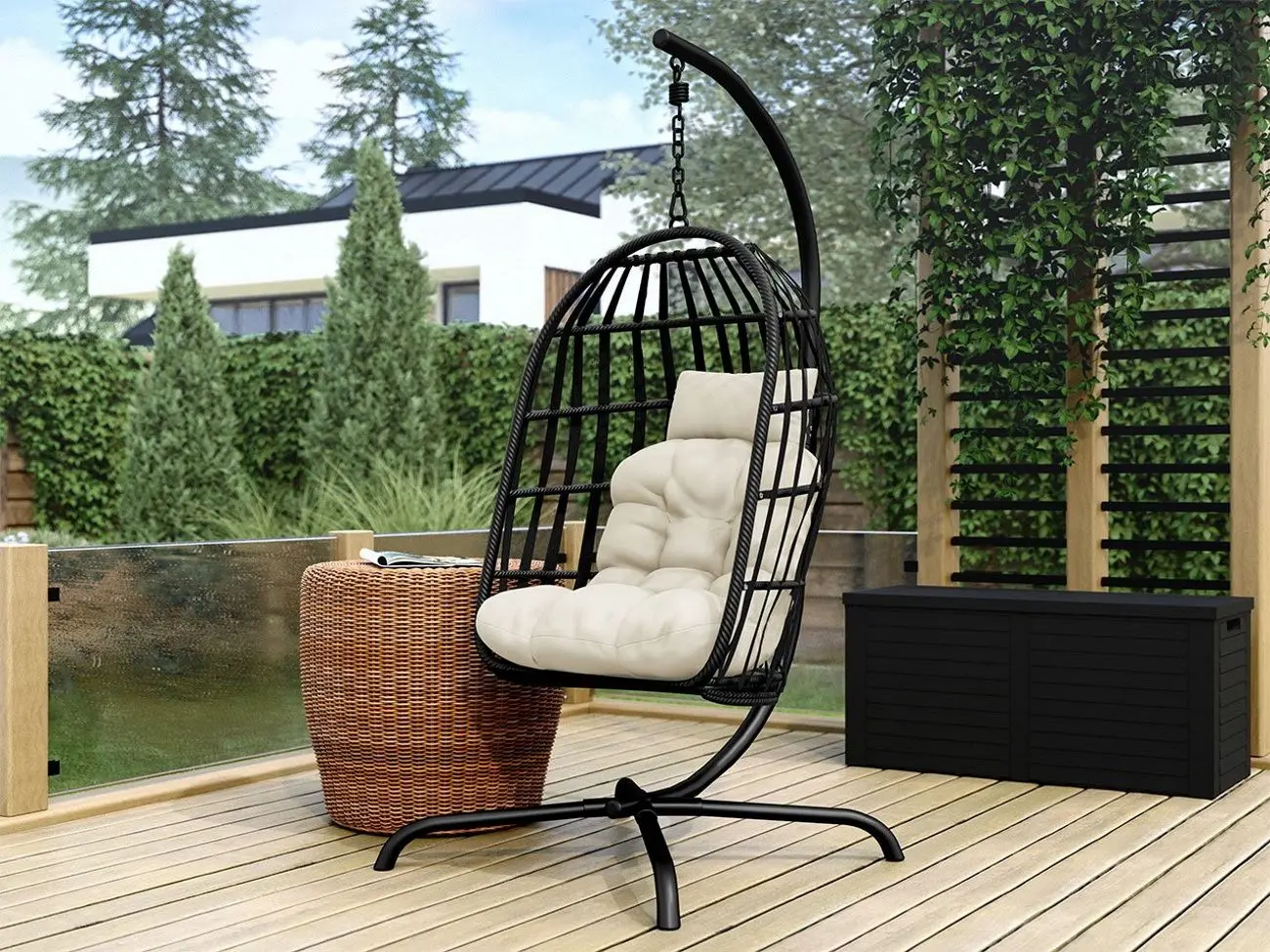 Кресло-кокон Mirjan24 Rimako/Gafi (Black/Cream) - 3