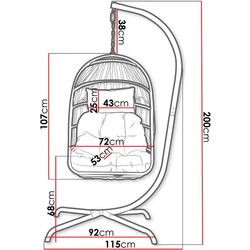 Кресло-кокон Mirjan24 Rimako/Gafi (Black/Cream) Thumb