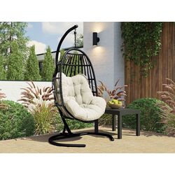 Fotoliu-cocon Mirjan24 Solabo/Elmariko (Black/Cream) Thumb