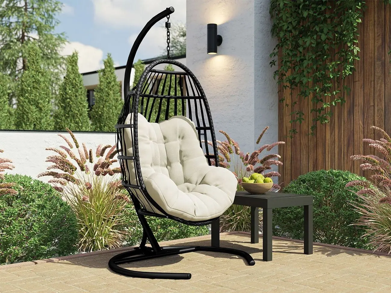 Fotoliu-cocon Mirjan24 Solabo/Elmariko (Black/Cream) - 3