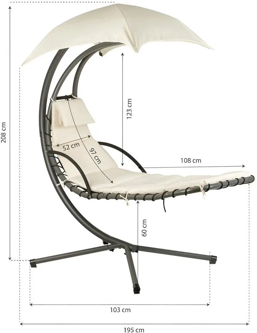 Fotoliu suspendat MultiGarden PH006 (Beige)