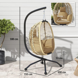 Кресло-кокон Outsunny 84A-304V00BG (Beige/Black) Thumb