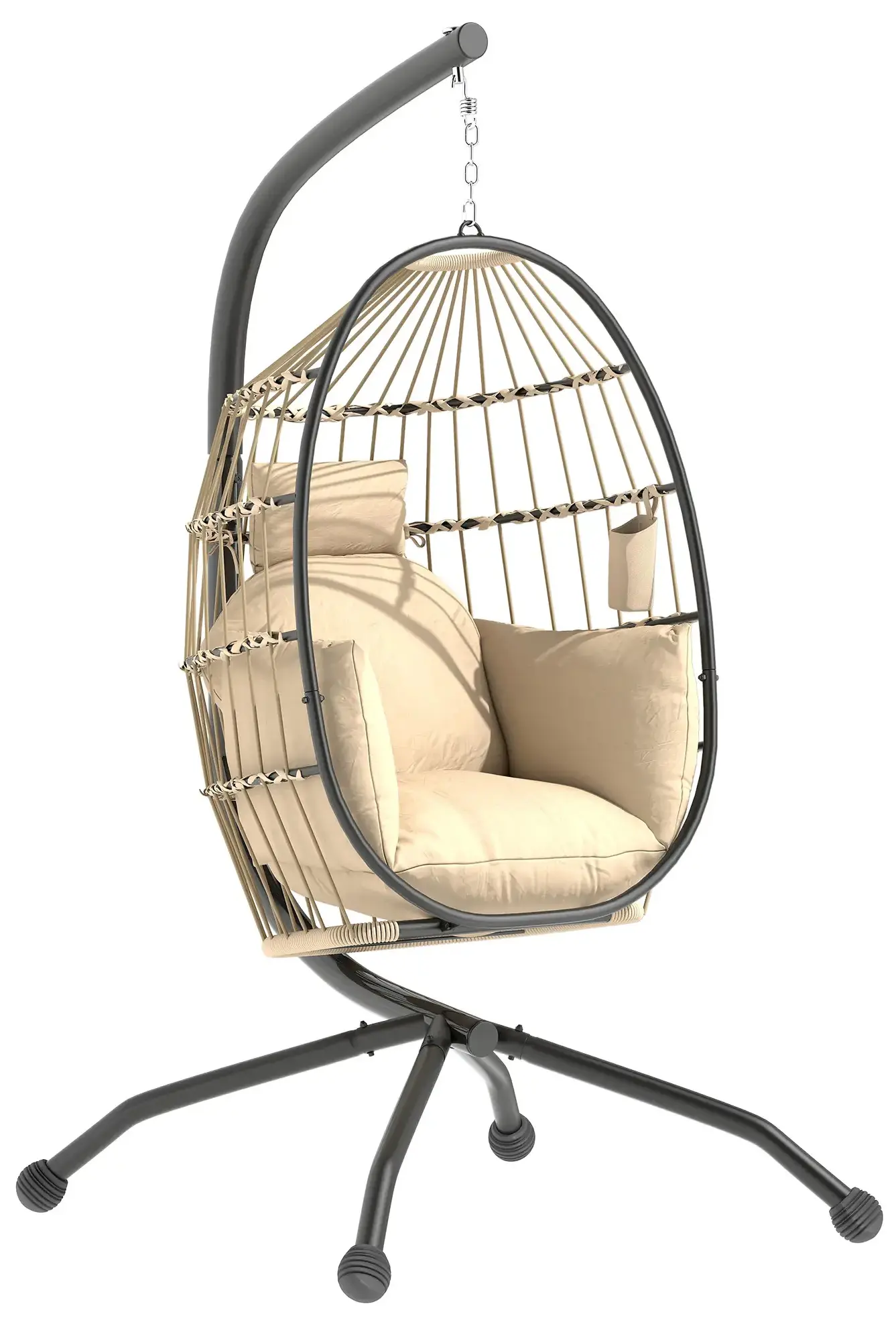 Кресло-кокон Outsunny 84A-345V00KK (Beige/Black) - 2