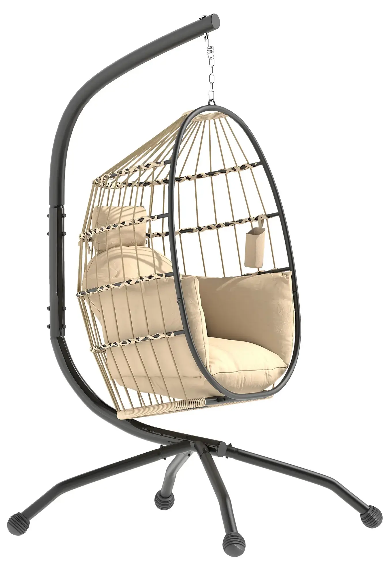 Кресло-кокон Outsunny 84A-345V00KK (Beige/Black) - 3