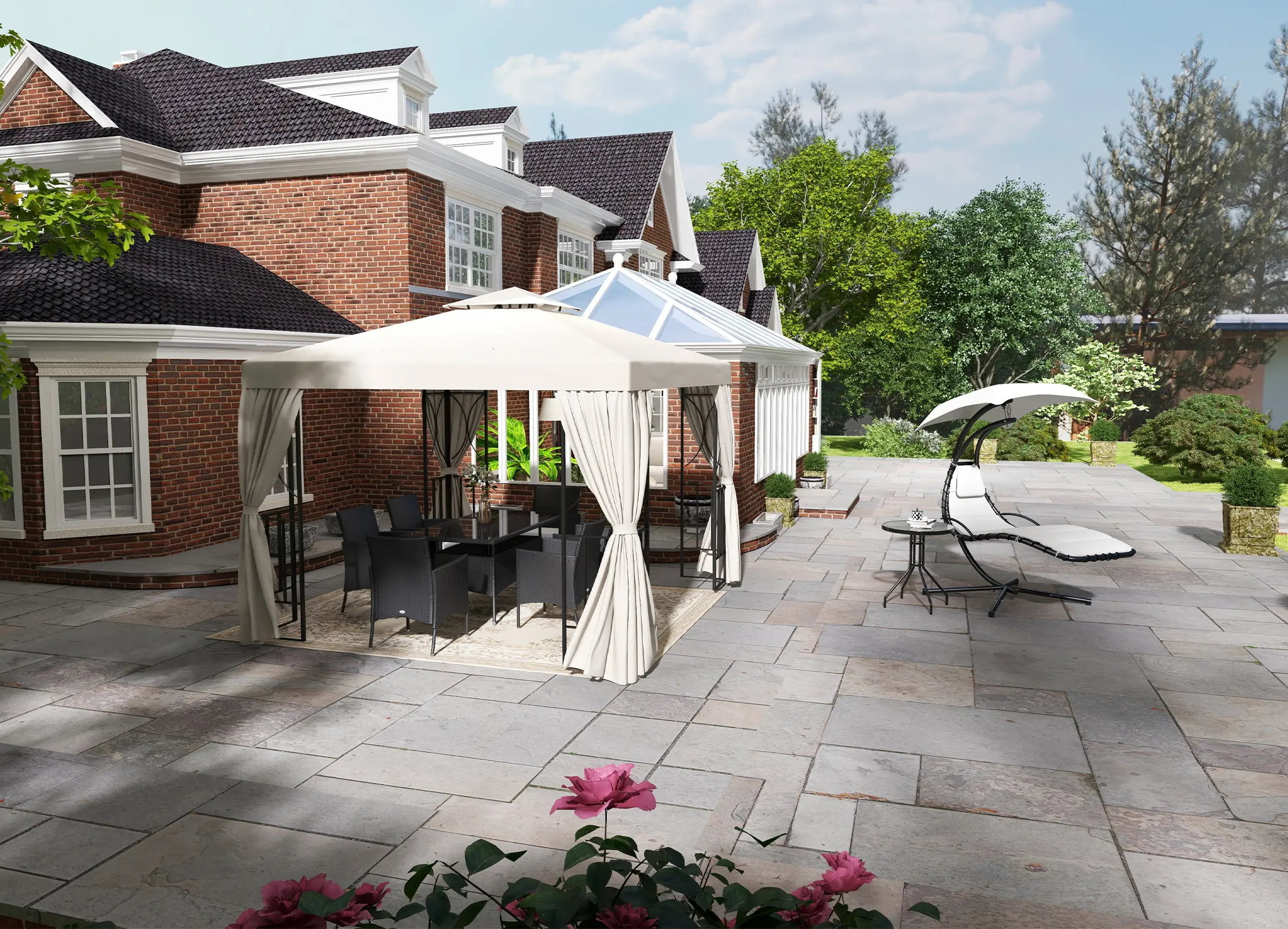 Кресло подвесное Outsunny 84A-042CW (Cream)