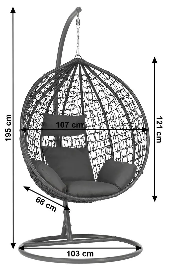 Fotoliu-cocon Procart Steel 103x195 (Brown)