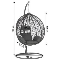 Fotoliu-cocon Procart Steel 103x195 (Grey/Anthracite/Brown) Thumb