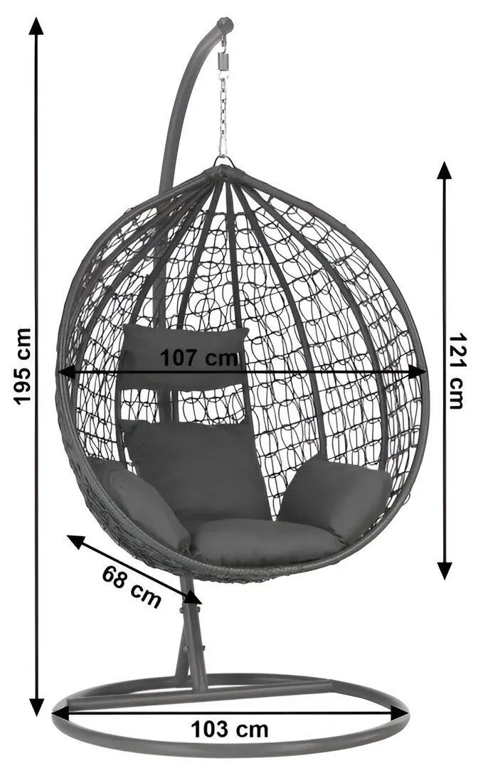 Fotoliu-cocon Procart Steel 103x195 (Grey/Anthracite/Brown)