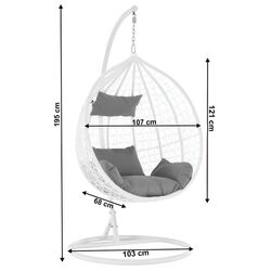 Fotoliu-cocon Procart Steel 103x195 (White/Grey) Thumb