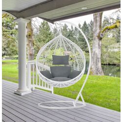 Fotoliu-cocon Procart Steel 103x195 (White/Grey) Thumb