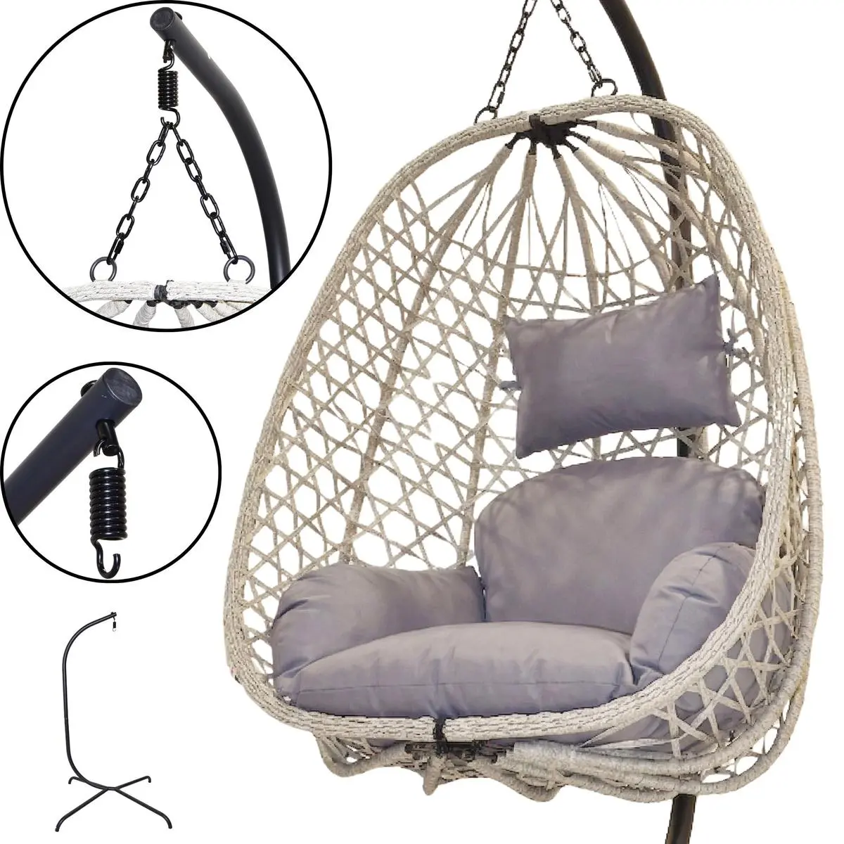 Fotoliu-cocon ProGarden 954402 (Light Grey) - 4
