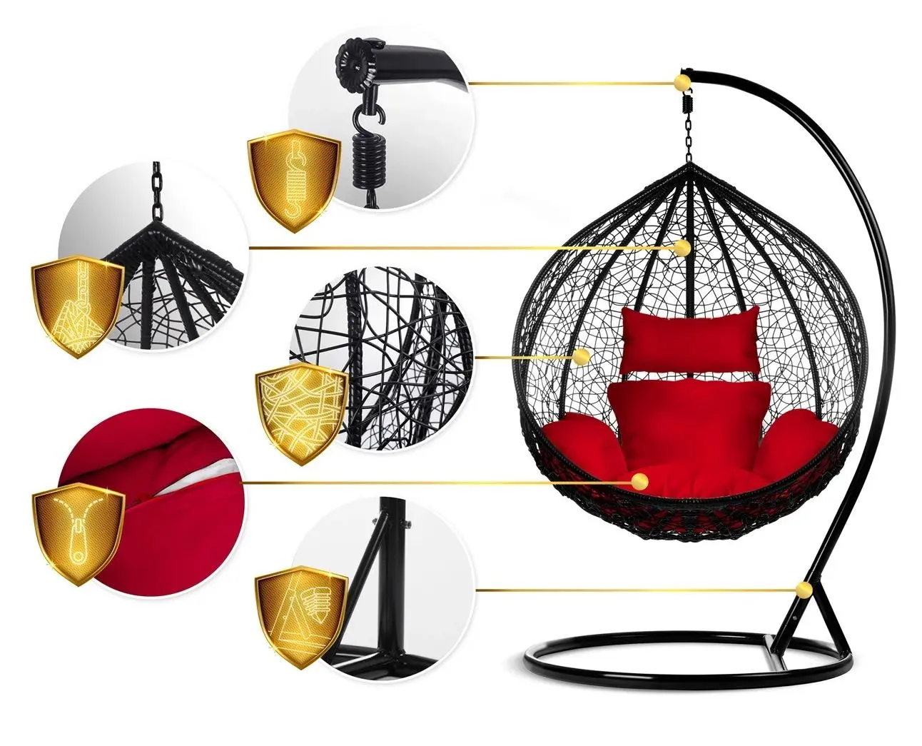 Кресло-кокон Sofotel Hawana (Black/Red)