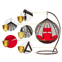 Кресло-кокон Sofotel Hawana (Brown/Red) Thumb