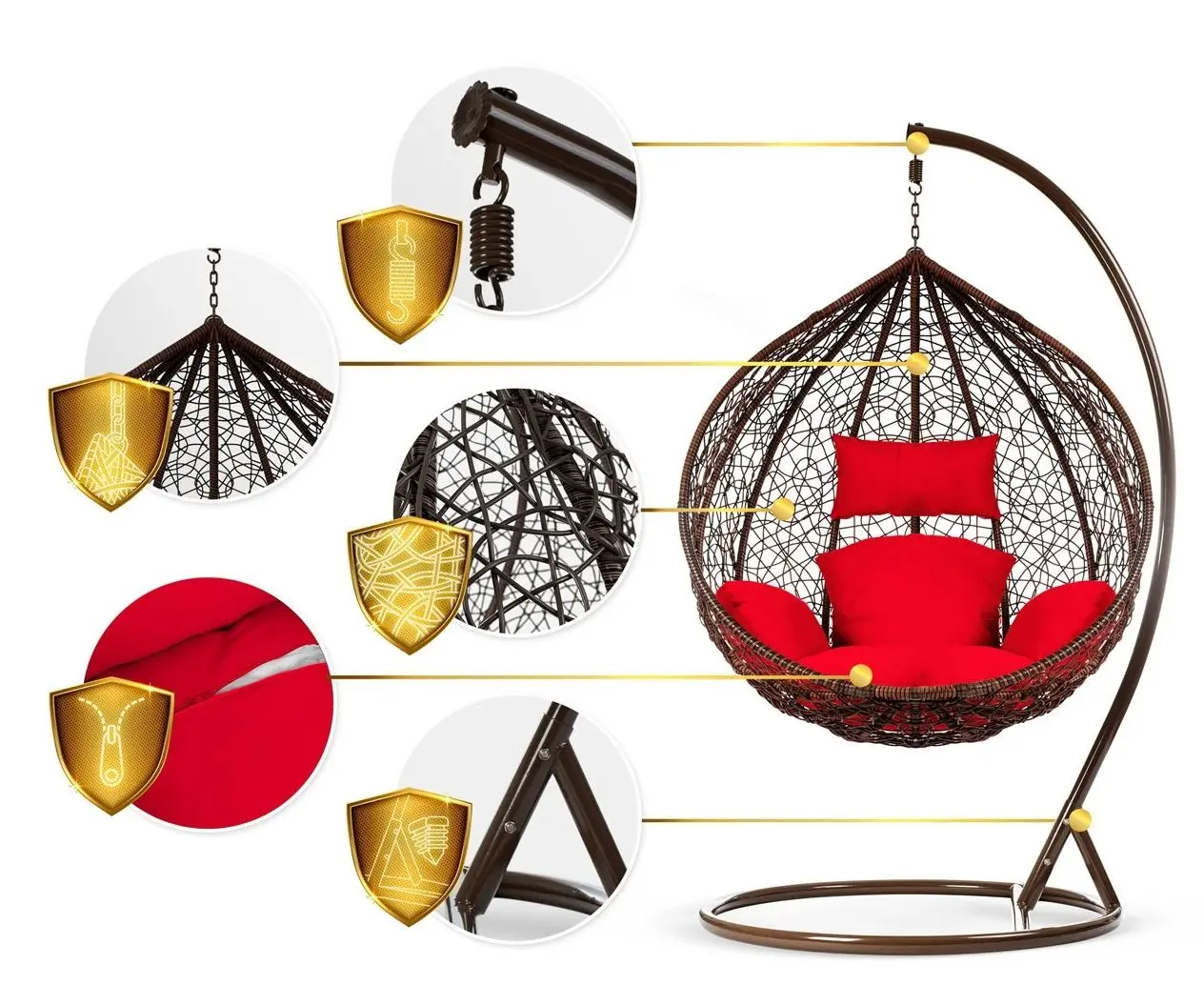 Кресло-кокон Sofotel Hawana (Brown/Red)