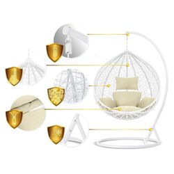 Кресло-кокон Sofotel Hawana (White/Beige) Thumb