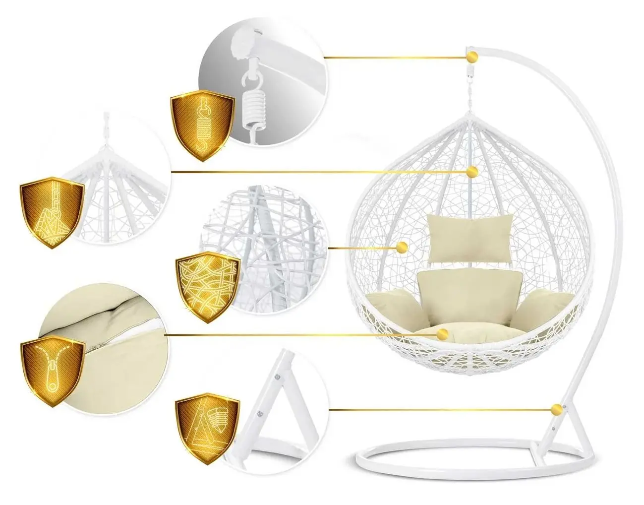 Кресло-кокон Sofotel Hawana (White/Beige)