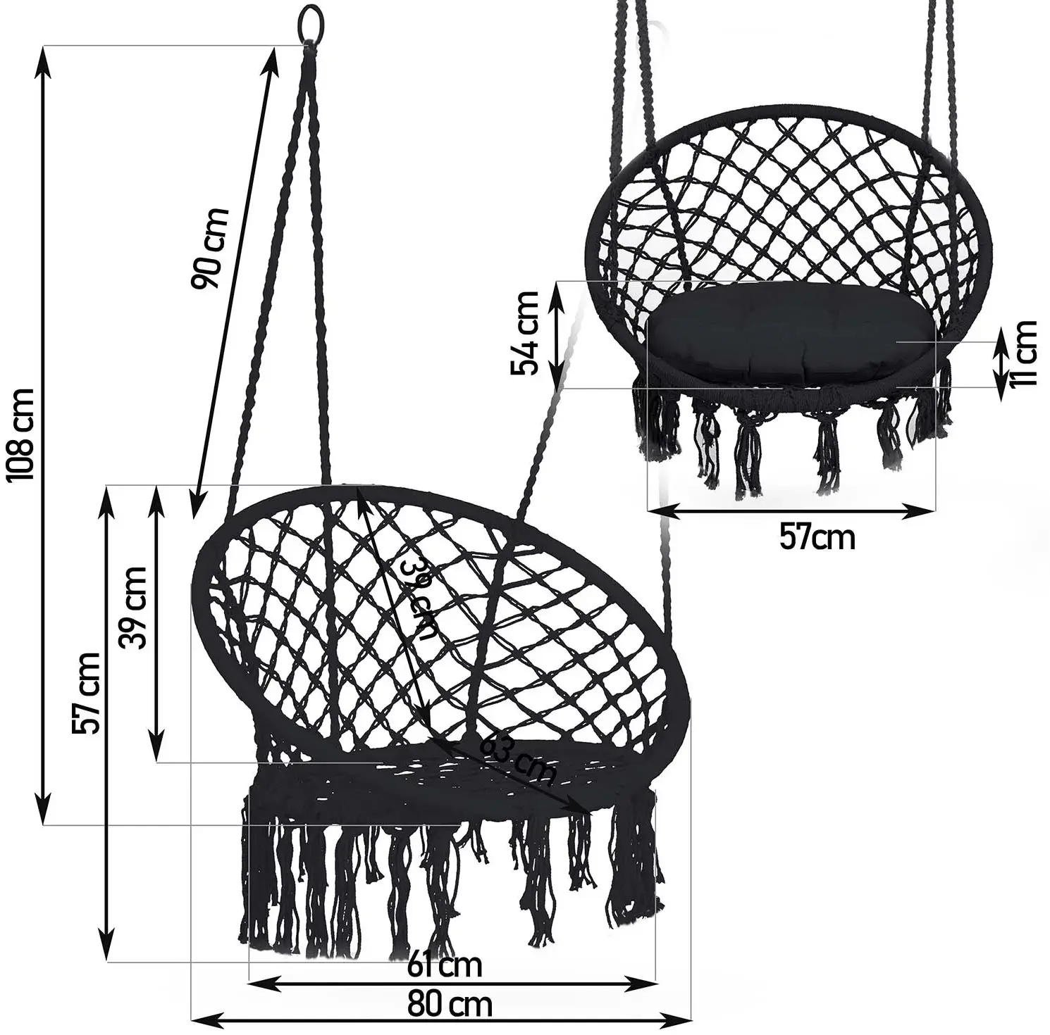 Кресло подвесное Sofotel Boho 290011 (Black) - 4