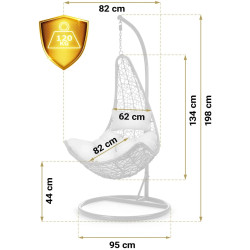 Fotoliu suspendat Sofotel Cabana 4040 (Black/Light Grey) Thumb