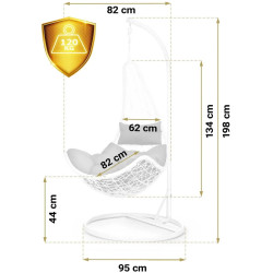 Fotoliu suspendat Sofotel Cabana 4042 (Grey/White) Thumb