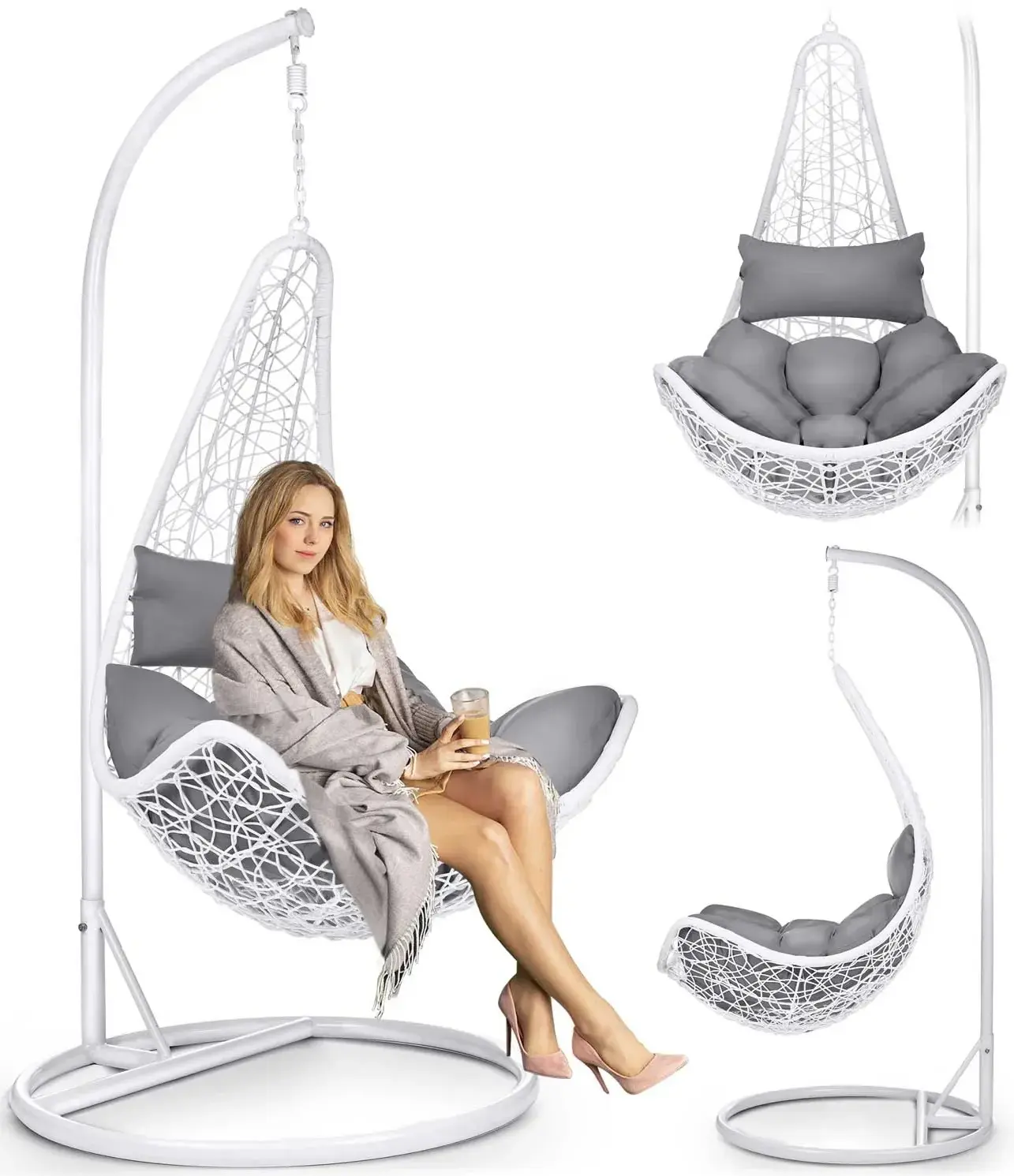 Fotoliu suspendat Sofotel Cabana 4042 (Grey/White) - 4