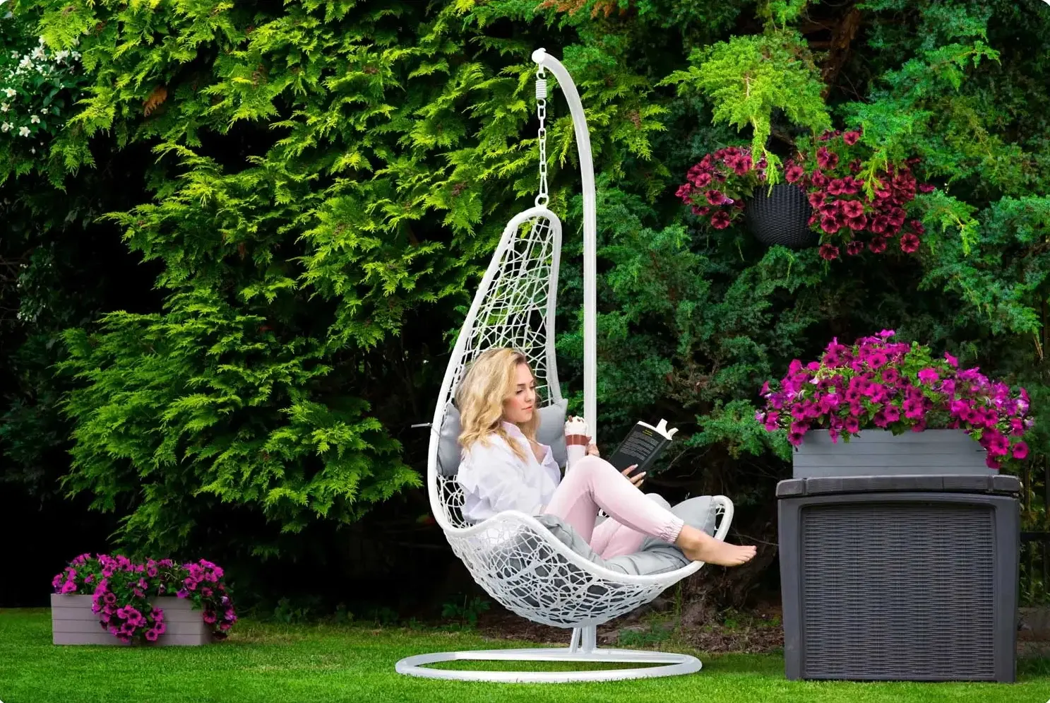 Fotoliu suspendat Sofotel Cabana 4042 (Grey/White) - 8