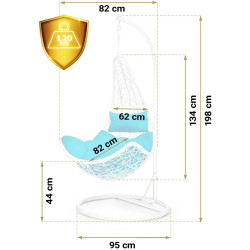 Fotoliu suspendat Sofotel Cabana 4043 (White/Light Blue) Thumb