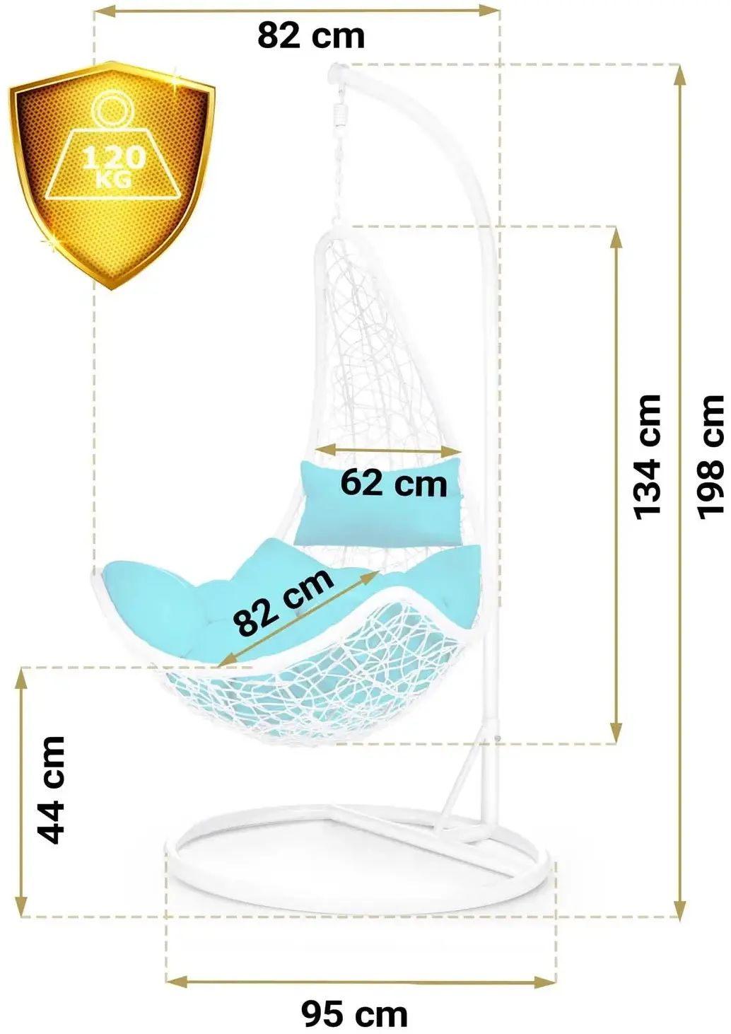 Fotoliu suspendat Sofotel Cabana 4043 (White/Light Blue) - 2