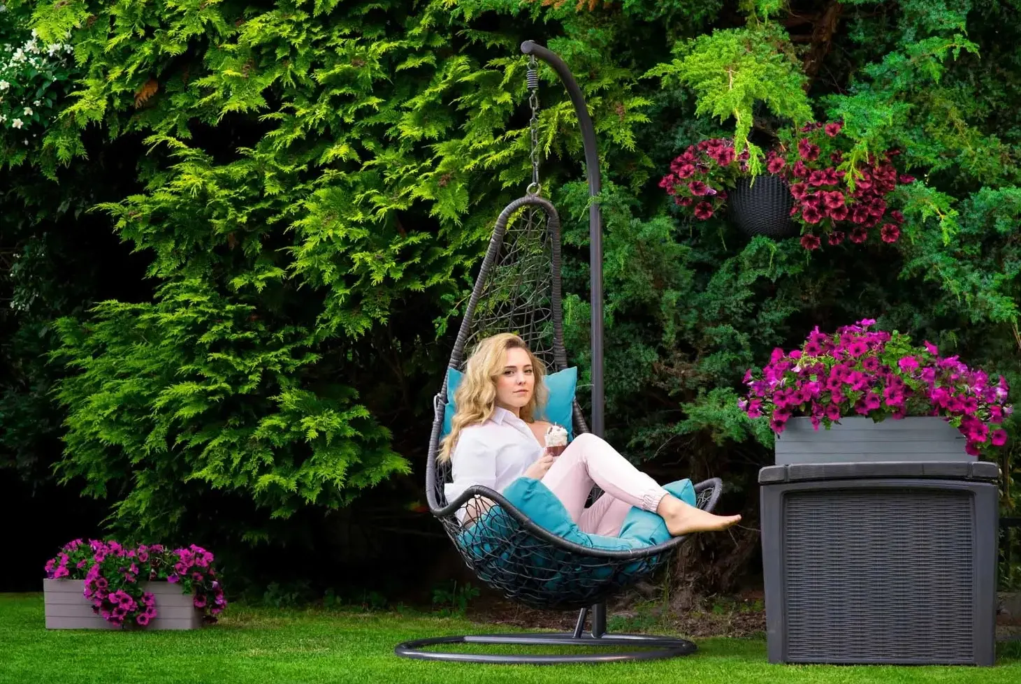 Fotoliu suspendat Sofotel Cabana 4097 (Grey/Light Blue) - 12