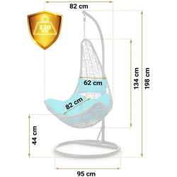 Fotoliu suspendat Sofotel Cabana 4097 (Grey/Light Blue) Thumb
