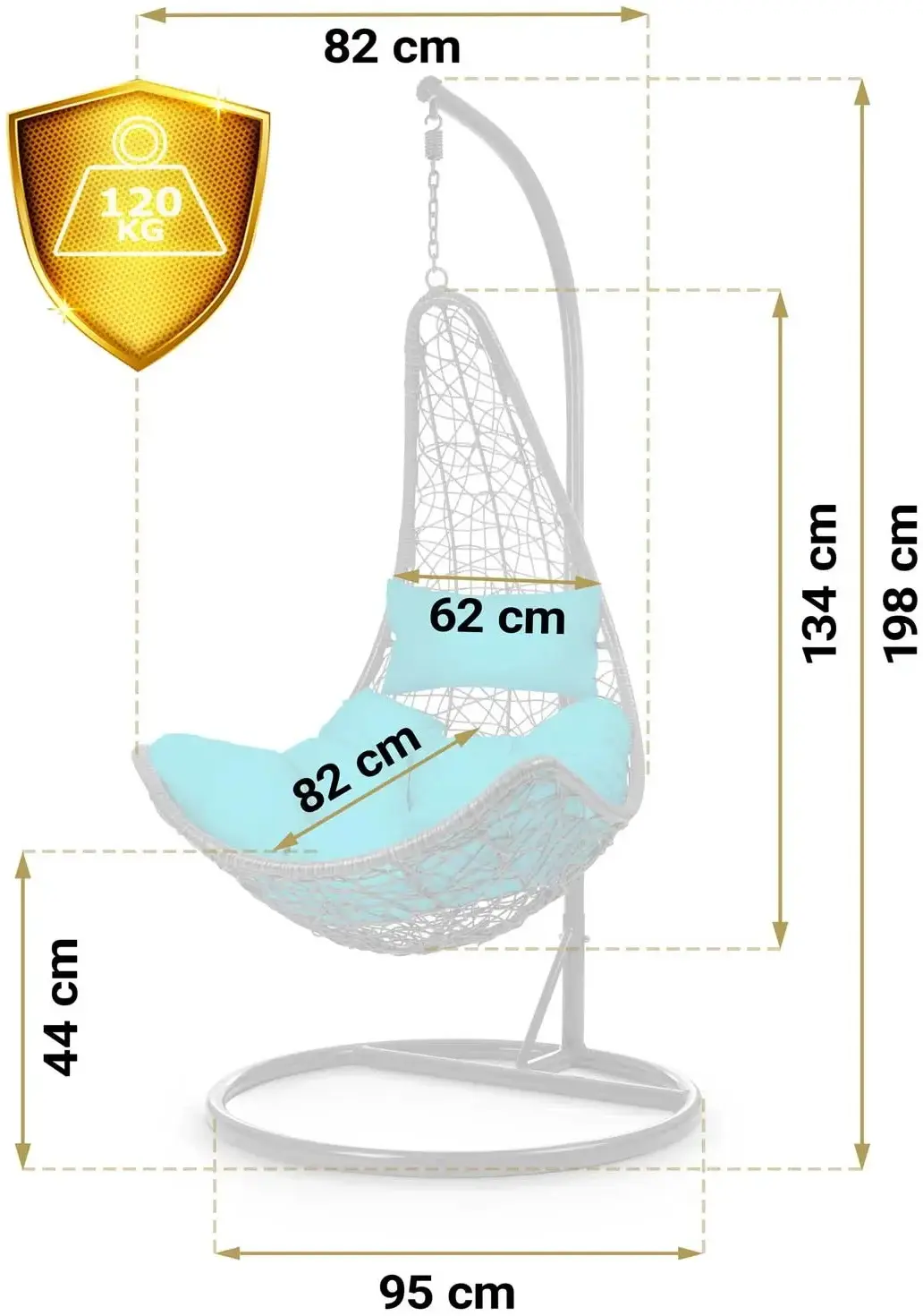 Fotoliu suspendat Sofotel Cabana 4097 (Grey/Light Blue) - 3