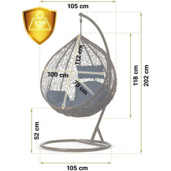 Fotoliu suspendat Sofotel Hawana 4093 (Brown/Dark Blue) Thumb