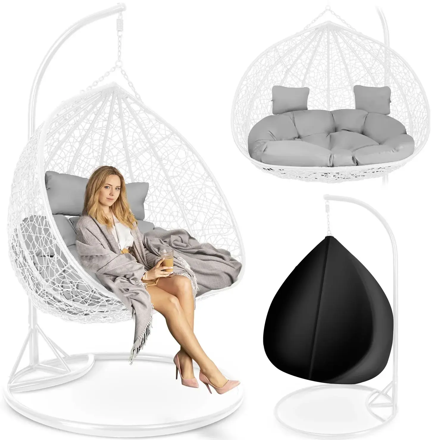 Кресло подвесное Sofotel Hawana Duo 4073 (White/Grey) - 11