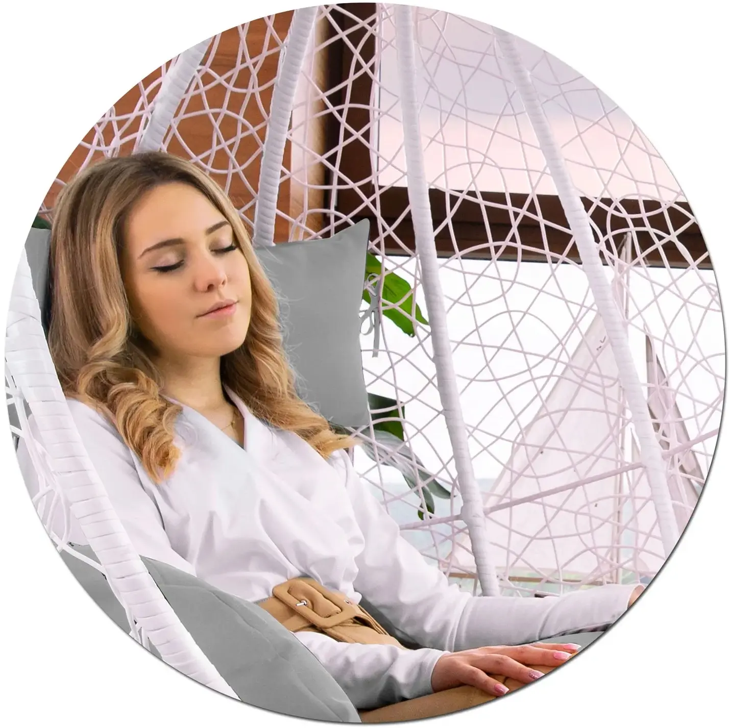 Кресло подвесное Sofotel Hawana Duo 4073 (White/Grey) - 12