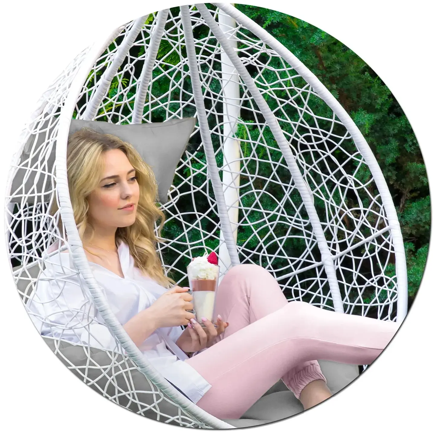 Кресло подвесное Sofotel Hawana Duo 4073 (White/Grey) - 14