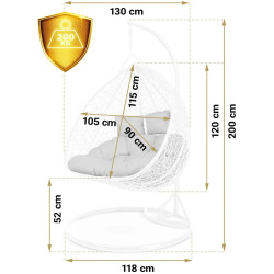 Кресло подвесное Sofotel Hawana Duo 4073 (White/Grey) Thumb