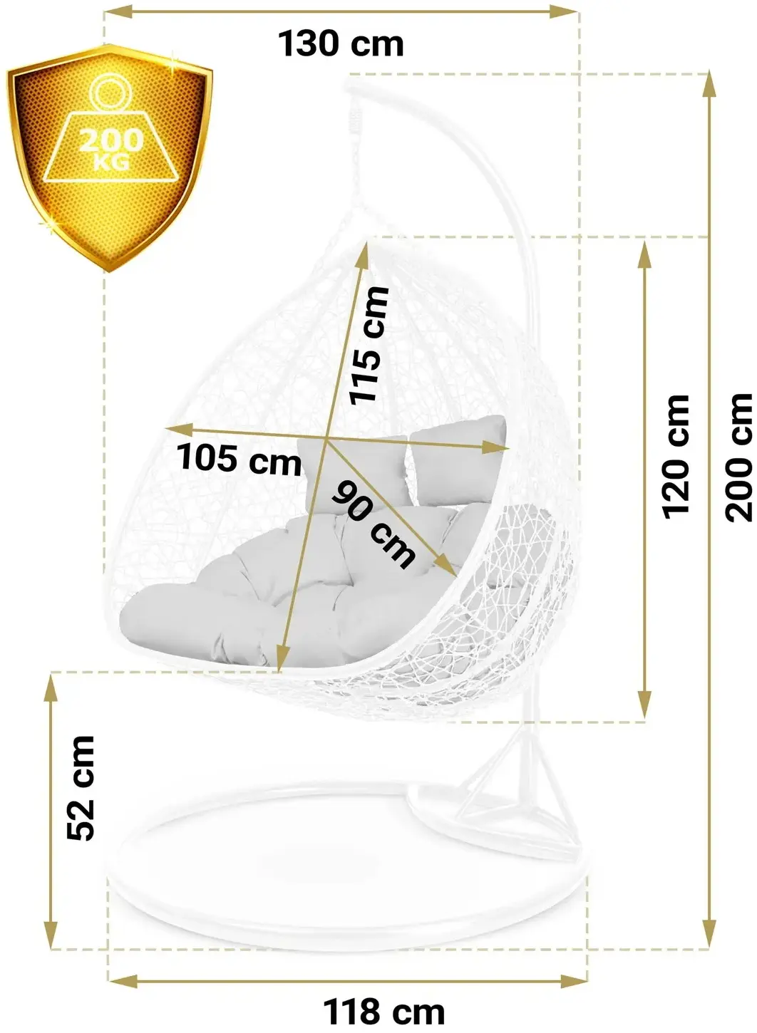 Кресло подвесное Sofotel Hawana Duo 4073 (White/Grey) - 3