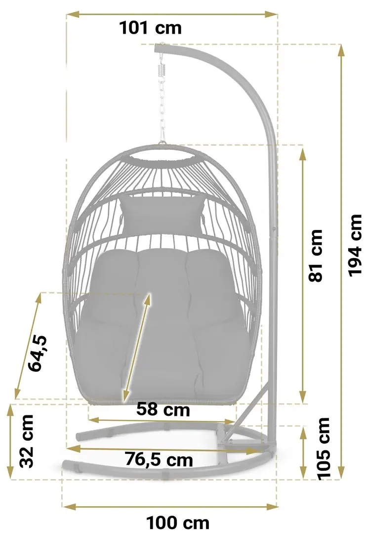 Кресло подвесное Sofotel Luisiana (Black)