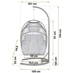 Кресло подвесное Sofotel Luisiana (Grey) Thumb